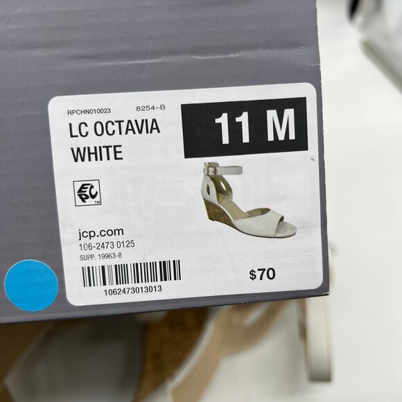 Liz Claiborne Womens Octavia Wedge Sandals White Size 11M - Picture 10 of 15